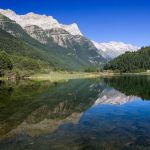 The Pineta valley reservoir reflecting