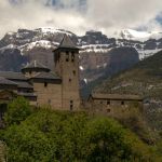 Torla with behind the entrance to the Ordesa valley