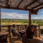 Nice view of the Pyrenees from the shaded terrace